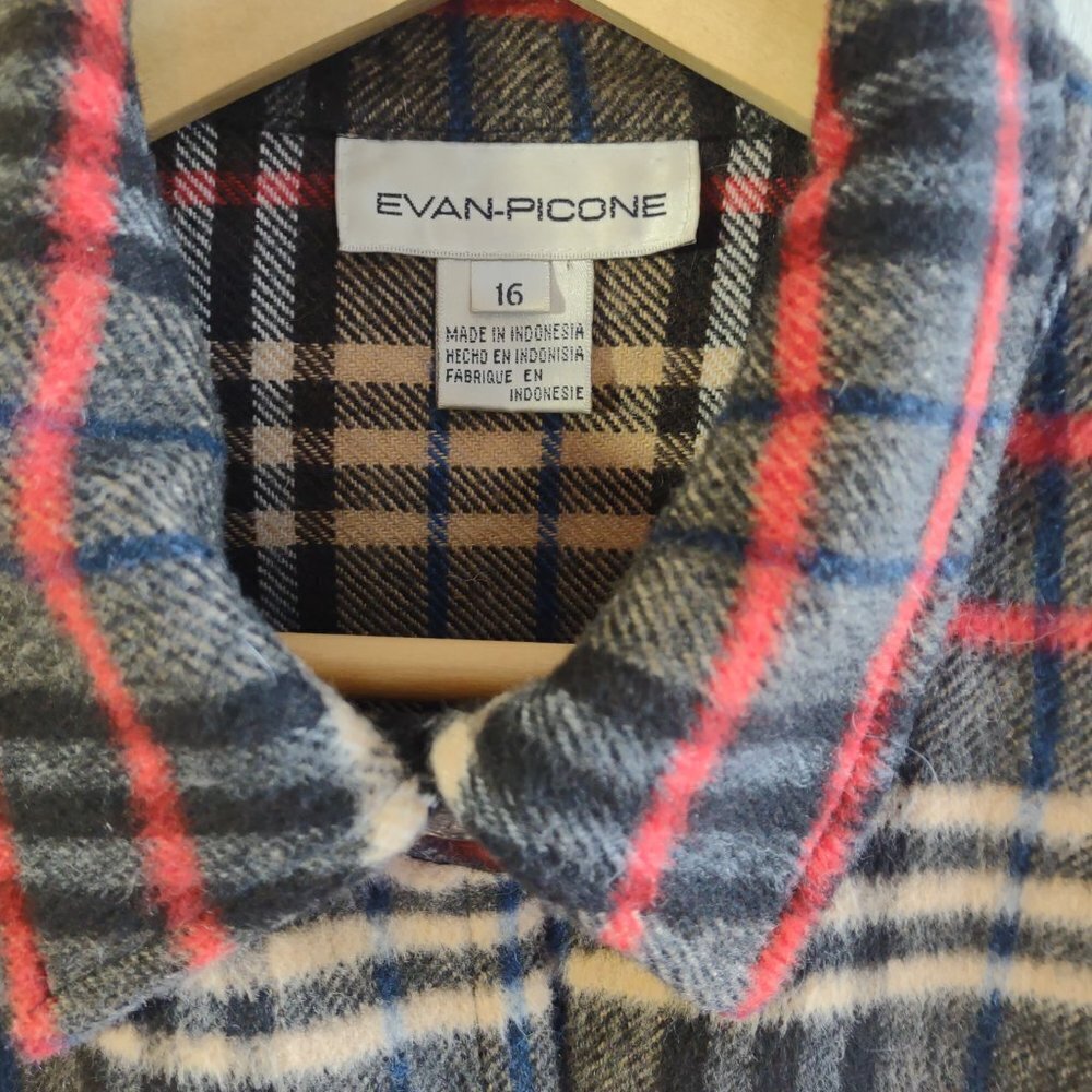 Vintage Evan Picone Plaid Wool Blazer Women Sz 14/16 Boho Classic - Picture 5 of 9